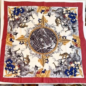 HERMÈS Vintage Rare 34" x 34" Silk Safari Scarf